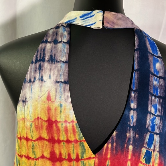 🛍 6 for $35 • Entro Tie Dye Cut Out Mock Neck Matilda Mini Dress - Picture 11 of 16